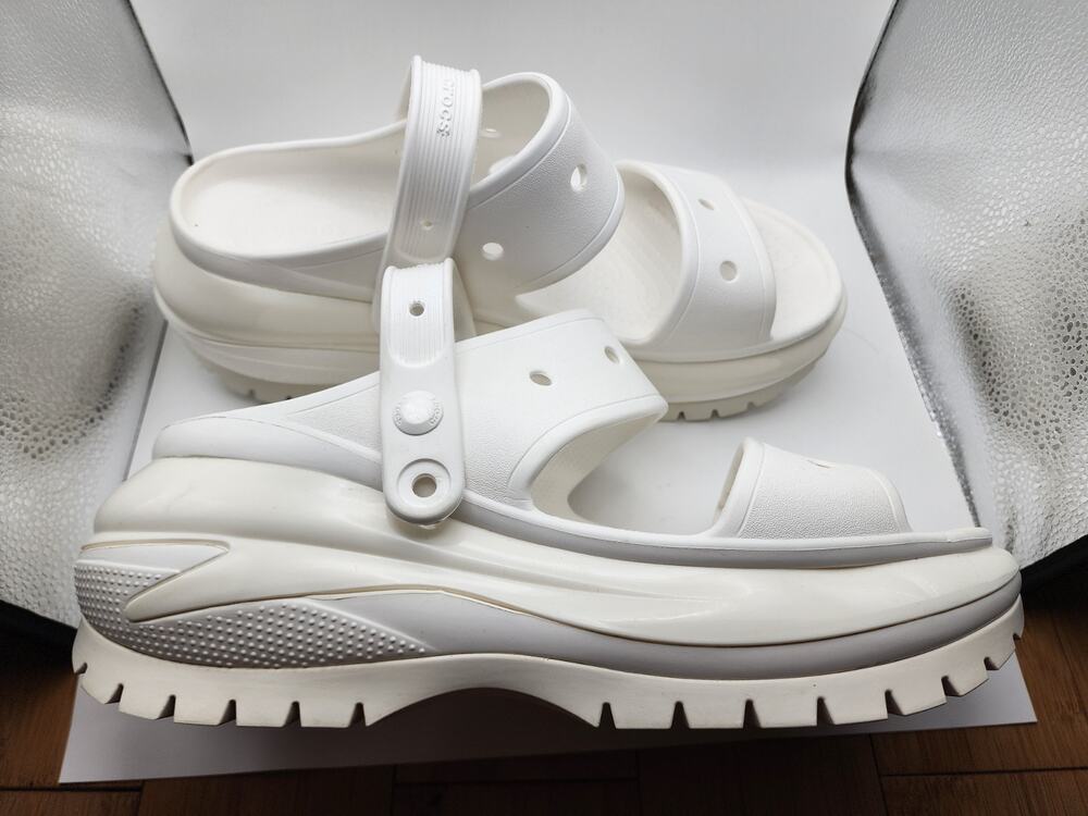 Crocs Mega Crush Platform Sandals Comfort Shoes White Womens 12 Walking Summer